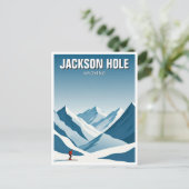 Jackson Hole Skier Travel Postkarte (Stehend Vorderseite)