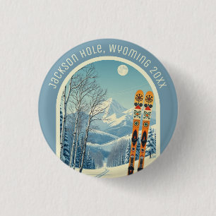 Jackson Hole, Skigebiet Wyoming usa Souvenir Button
