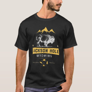 Jackson Hole T Wyoming Vintag Bison Buffalo Men W T-Shirt