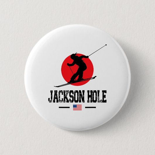 Jackson Hole Usa Ski Resort Rocky Mountains Americ Button (Vorderseite)