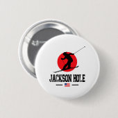 Jackson Hole Usa Ski Resort Rocky Mountains Americ Button (Vorne & Hinten)