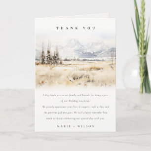 Jackson Hole Wyoming Aquarell-Landschaft-Hochzeit Dankeskarte