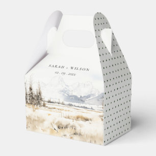 Jackson Hole Wyoming Aquarell-Landschaft-Hochzeit Geschenkschachtel