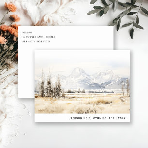 Jackson Hole Wyoming Aquarell-Landschafts-Reise Feiertagspostkarte