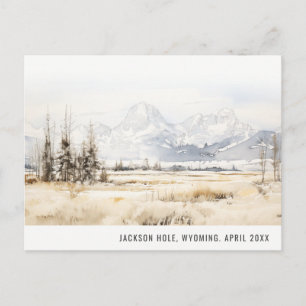 Jackson Hole Wyoming Aquarell-Landschafts-Reise Feiertagspostkarte