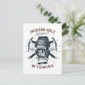 Jackson Hole Wyoming Backpack Gear Retro Travel Postkarte (Stehend Vorderseite)