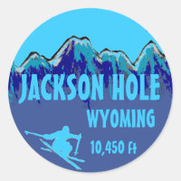 Jackson Hole Wyoming Blue Skikartenaufkleber