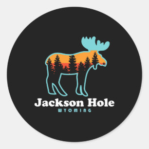 Jackson Hole Wyoming Elchberge Grand Tetons Runder Aufkleber