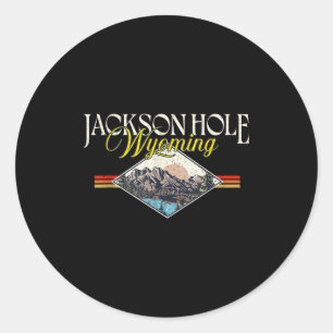Jackson Hole Wyoming Grand Teton Berge Vintage Runder Aufkleber