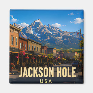 Jackson Hole Wyoming Grand Teton Reise Geschenk Magnet