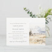 Jackson Hole Wyoming Landscape Rehearsal Dinner Einladung (Stehend Vorderseite)