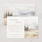 Jackson Hole Wyoming Landscape Wedding Details Begleitkarte (Vorne/Hinten)