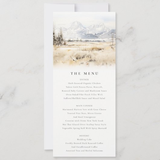 Jackson Hole Wyoming Landscape Wedding Menu Card Einladung (Vorderseite)
