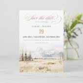 Jackson Hole Wyoming Landscape Wedding Photo Save The Date (Stehend Vorderseite)