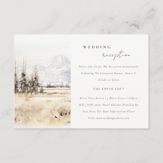 Jackson Hole Wyoming Landscape Wedding Reception Begleitkarte (Vorderseite)