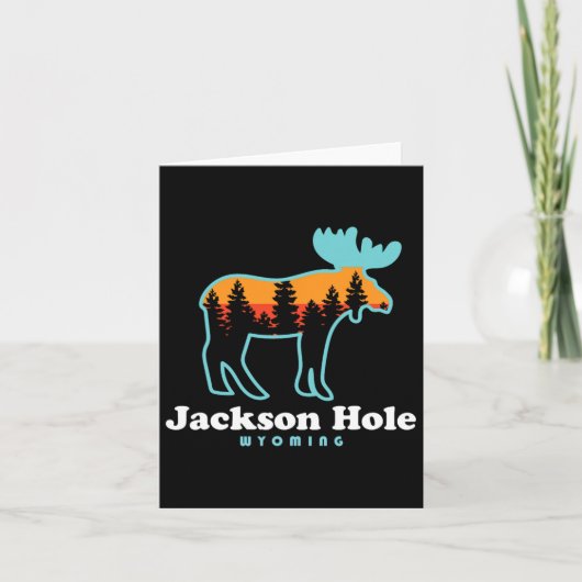 Jackson Hole Wyoming Moose Mountains Grand Tetons Karte (Vorderseite)
