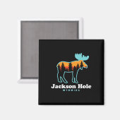 Jackson Hole Wyoming Moose Mountains Grand Tetons Magnet (Vorderseite/Rückseite)