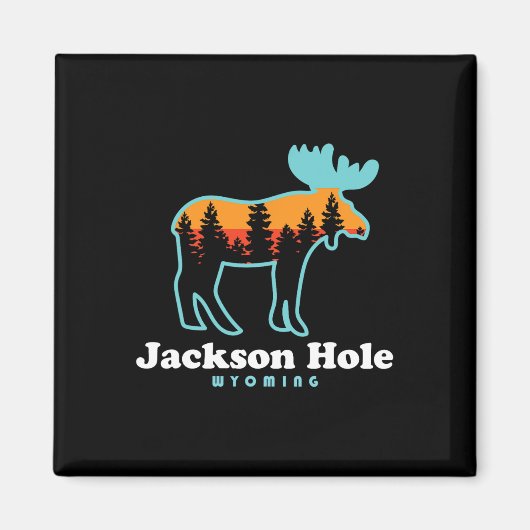 Jackson Hole Wyoming Moose Mountains Grand Tetons Magnet (Vorne)