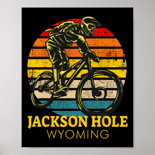 Jackson Hole Wyoming Mountainbiken Retro Mtb Poster