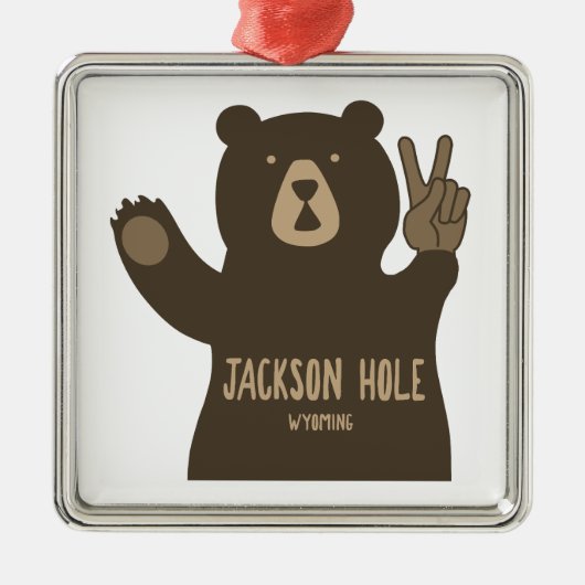 Jackson Hole Wyoming Peace Bar Ornament Aus Metall (Vorne)
