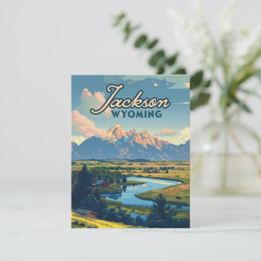 Jackson Hole Wyoming Ranch Tetons Mountain Card (Stehend Vorderseite)