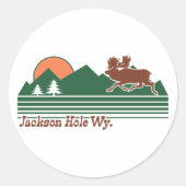Jackson Hole Wyoming Runder Aufkleber (Vorderseite)