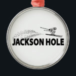 Jackson Hole Wyoming Ski Jumper Ornament Aus Metall<br><div class="desc">As the gateway to Grand Teton and Yellowstone National Parks and a premier ski destination,  Jackson Hole Wyoming is paradise!</div>