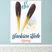 Jackson Hole Wyoming Ski Poster Leinwanddruck (Insitu (Holzboden))