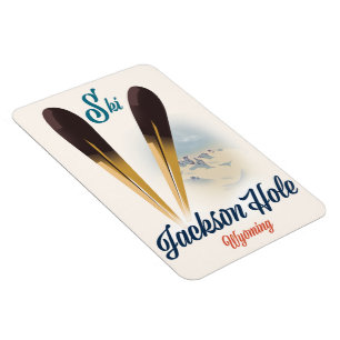 Jackson Hole Wyoming Ski Poster Magnet