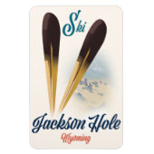Jackson Hole Wyoming Ski Poster Magnet (Vertikal)