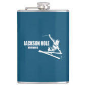 Jackson Hole Wyoming Skier Flachmann (Vorderseite)