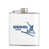Jackson Hole Wyoming Skier Flachmann (Vorderseite)