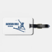 Jackson Hole Wyoming Skier Gepäckanhänger (Rückseite horizontal)