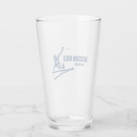 Jackson Hole Wyoming Skier Glas (Rückseite)