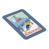 Jackson Hole, Wyoming Skier und Tram Magnet (Rechte Seite)