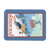 Jackson Hole, Wyoming Skier und Tram Magnet (Horizontal)