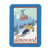 Jackson Hole, Wyoming Skier und Tram Magnet (Vertikal)