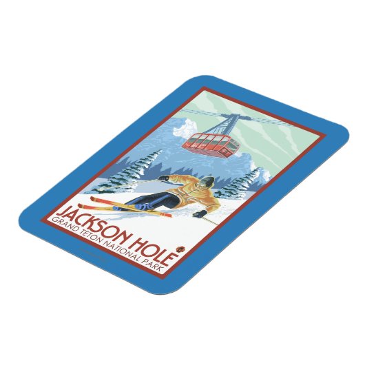 Jackson Hole, Wyoming Skier und Tram Magnet (Linke Seite)
