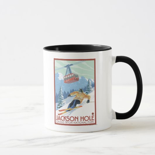 Jackson Hole, Wyoming Skier und Tram Tasse (Rechts)