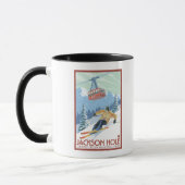 Jackson Hole, Wyoming Skier und Tram Tasse (Links)