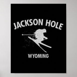 Jackson Hole Wyoming Skifahren Ski Geschenk Tee Poster