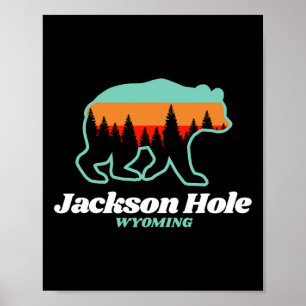 Jackson Hole Wyoming Skifahren Snowboarden Bär Poster
