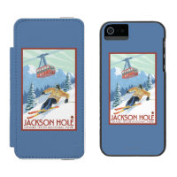 Jackson Hole, Wyoming-Skifahrer und Tram