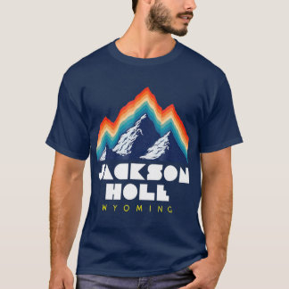 Jackson Hole Wyoming   Skigebiet 1980er Retro T-Shirt