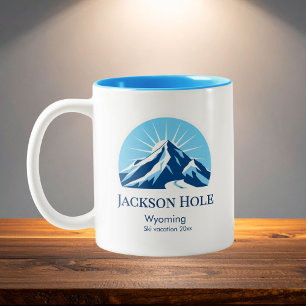 Jackson Hole Wyoming Skigebiet Souvenir Zweifarbige Tasse