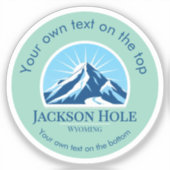 Jackson Hole Wyoming Skiort Medaille Aufkleber (Vorderseite)