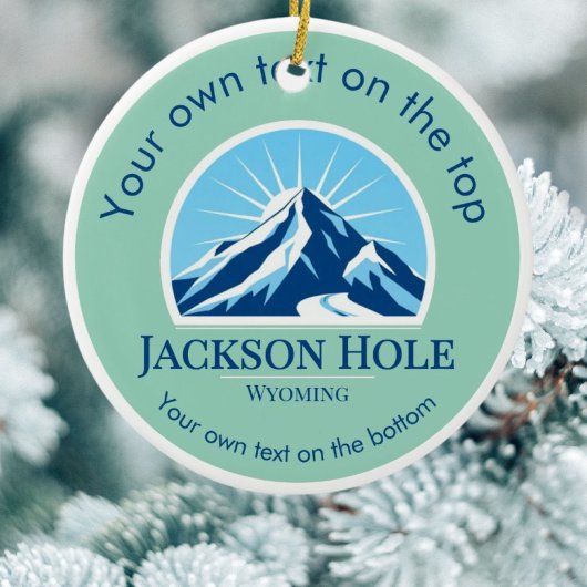 Jackson Hole Wyoming Skiort Medaille Keramik Ornament