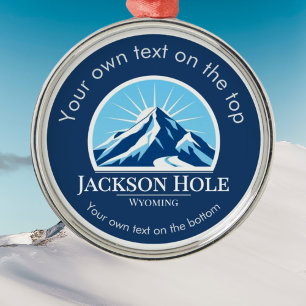 Jackson Hole Wyoming Skiort Medaille Ornament Aus Metall
