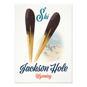Jackson Hole Wyoming Skiposter Fotodruck