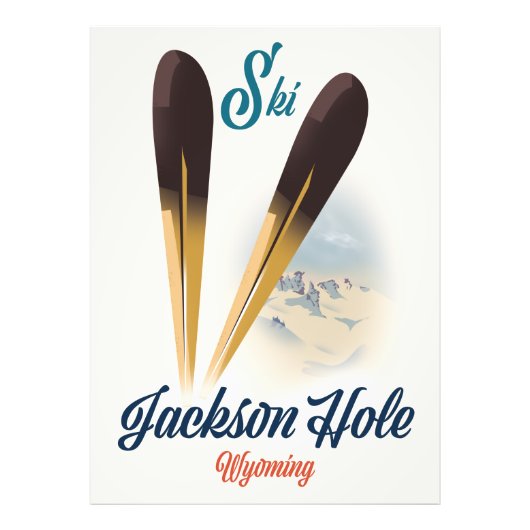 Jackson Hole Wyoming Skiposter Fotodruck (Vorne)